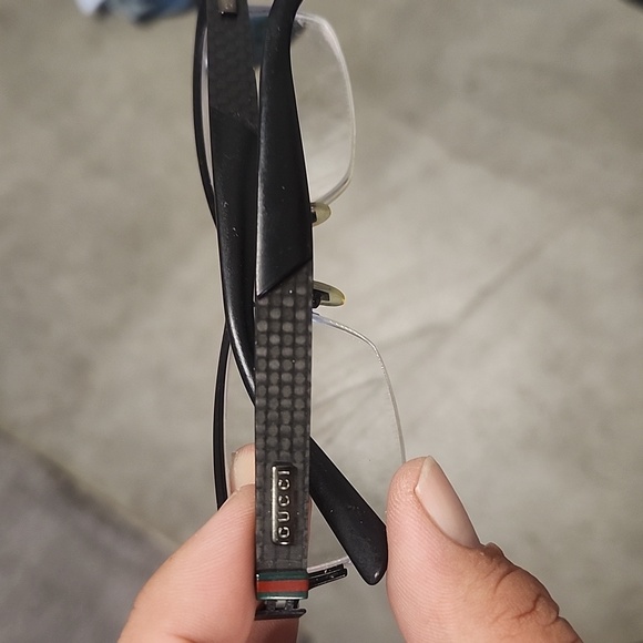 Gucci Black Carbon Fiber Sunglasses with Red and Green Accents - Picture 1 of 5
